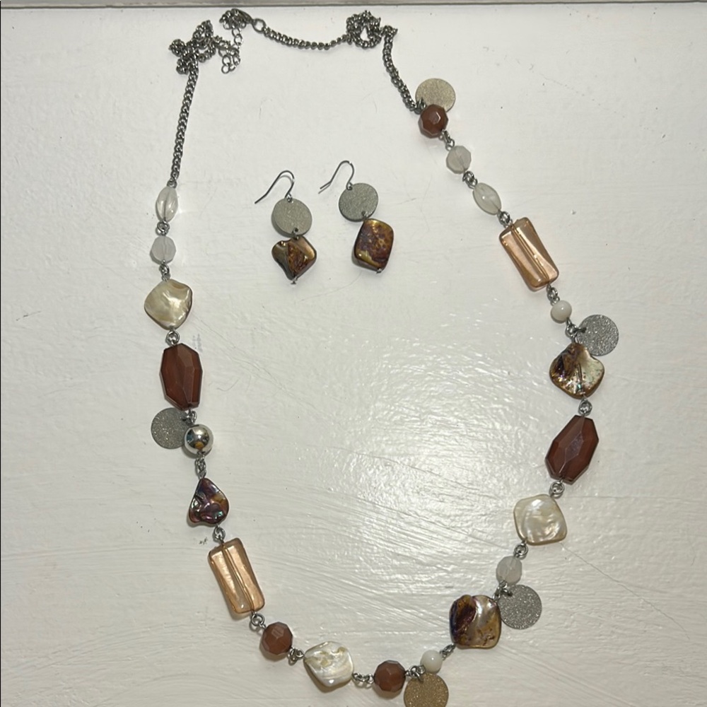 Elegant Multi-Color Necklace and Earring Set